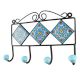 Turquoise Ceramic Floral Tiles Hook 